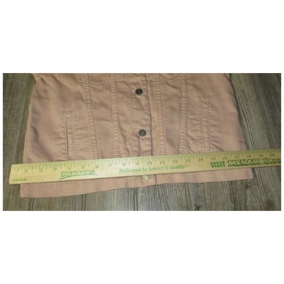 Wishlist Jeans Creamy Tan Denim Trucker Jacket Button Up Womens Size Small Fall - Picture 8 of 10